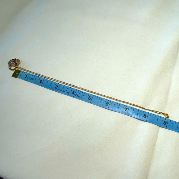 Heart Necklace with Amethyst, Peridot & Blue Topaz - Picture 9 of 10